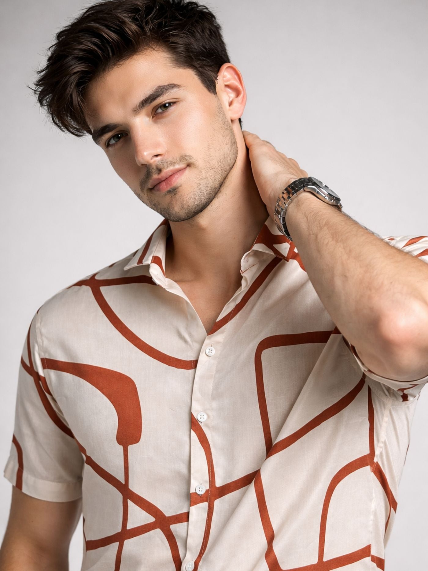 Abstract pattern men shirt