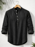 Modern Black Henley Regular-Fit Shirt
