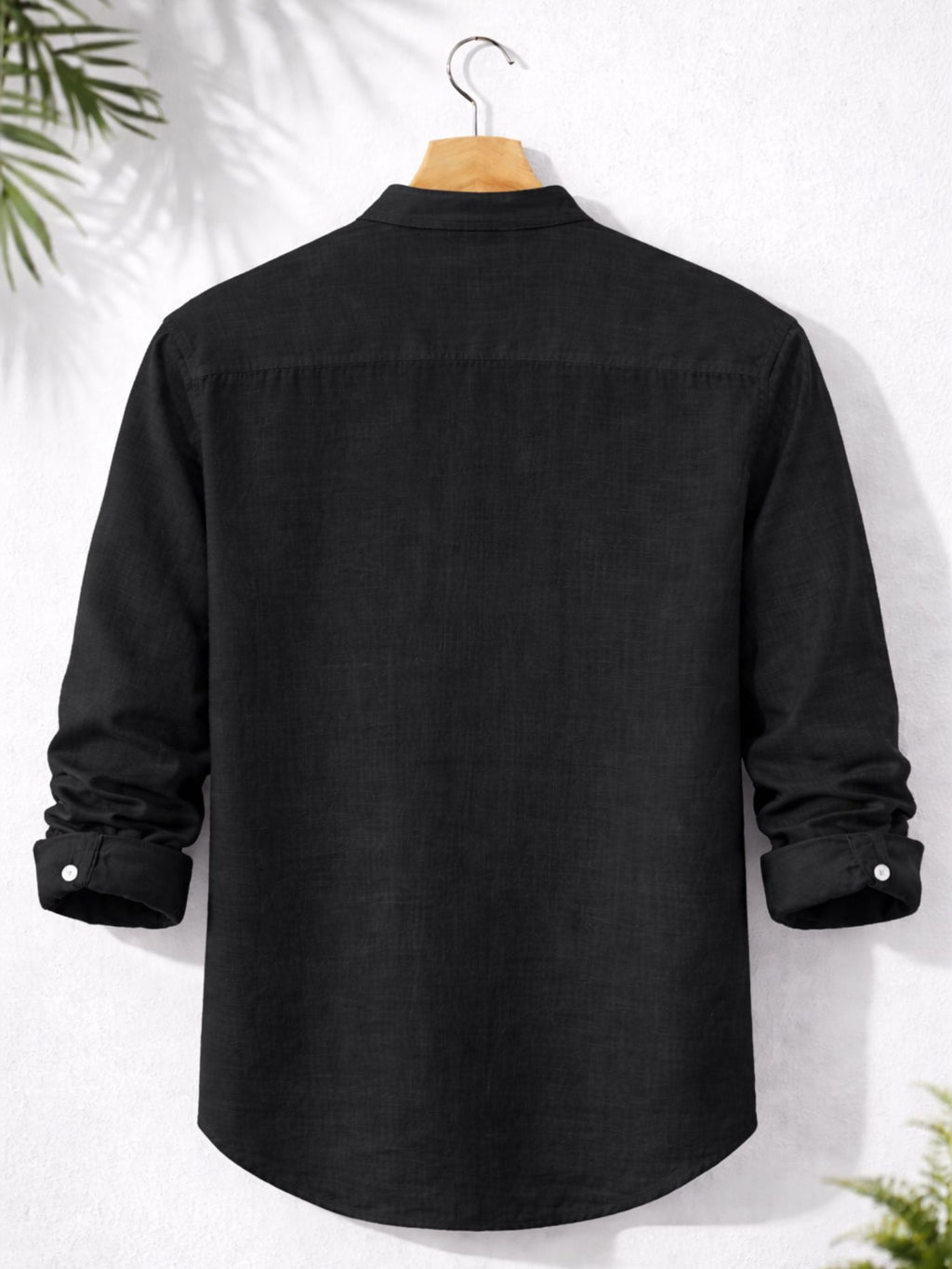Modern Black Henley Regular-Fit Shirt