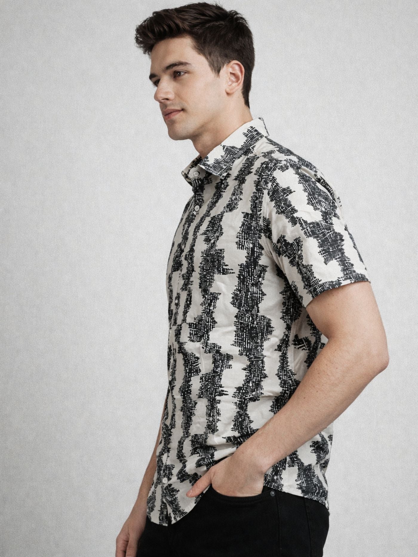 Charcoal Canvas modern monochrome casual shirt