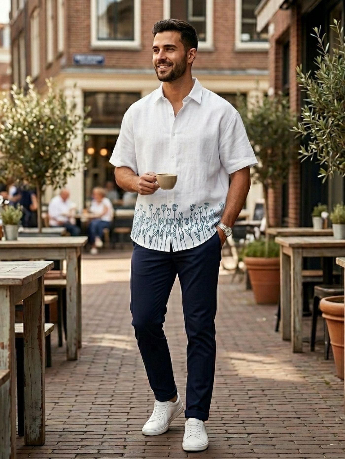 White Meadow Embroidered Shirt