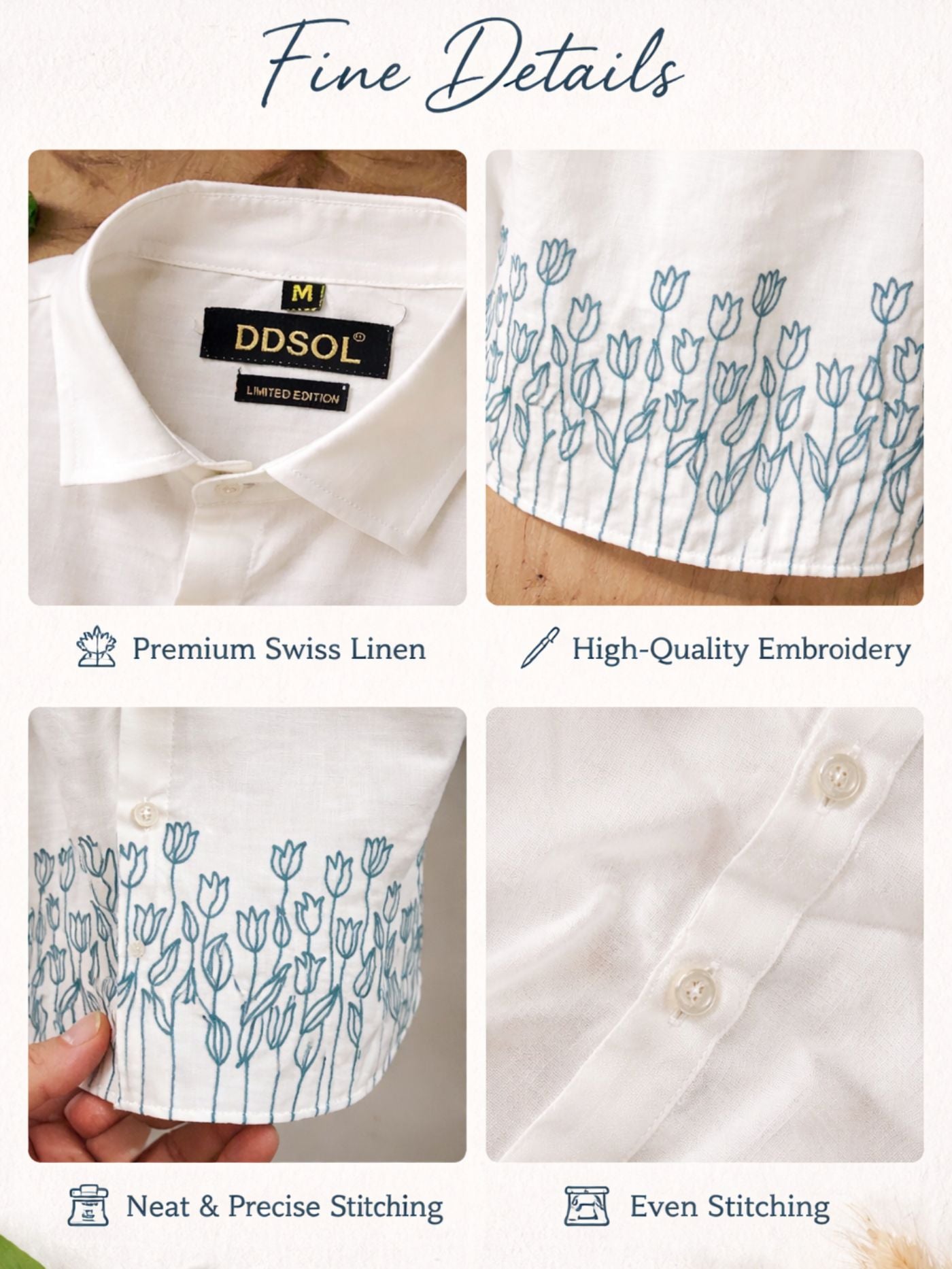White Meadow Embroidered Shirt