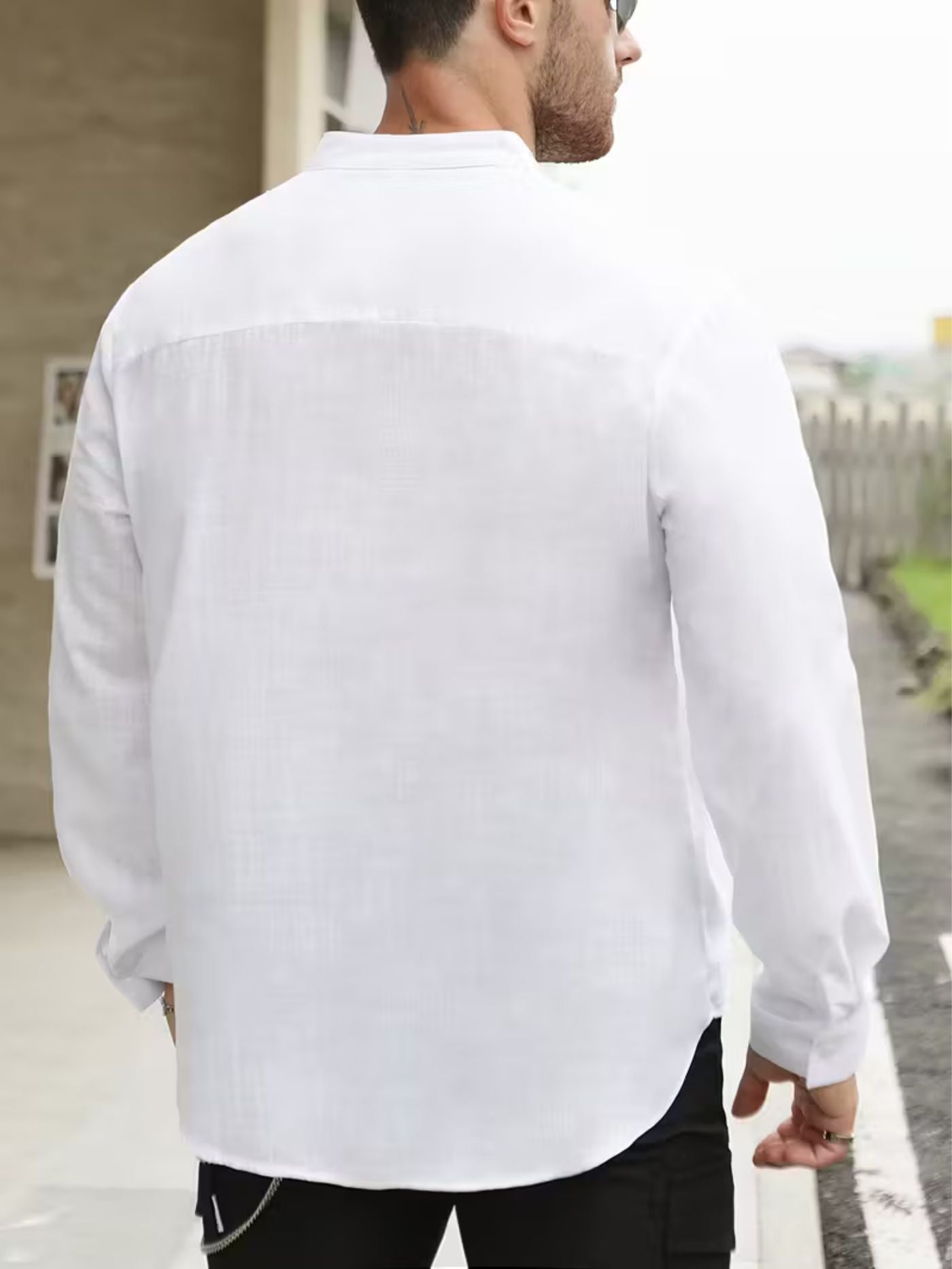 White Henley Regular-Fit Shirt